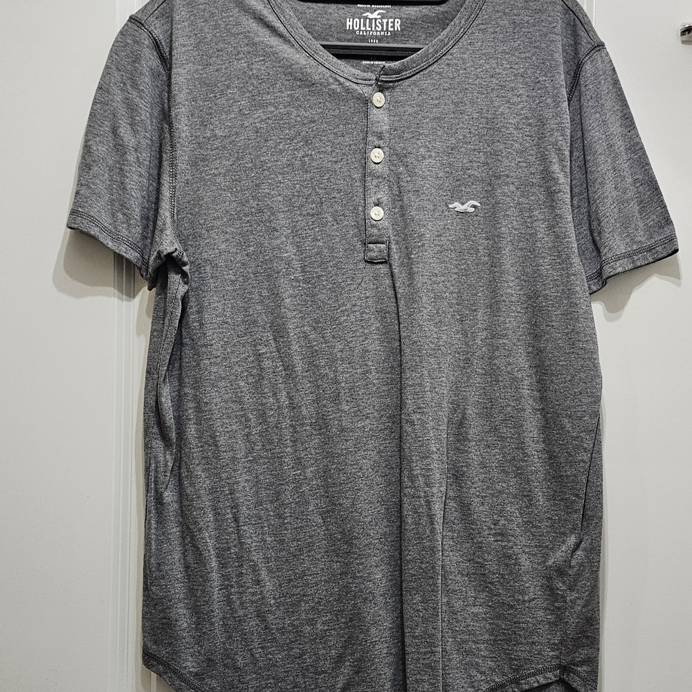 Hollister Charcoal Henley Tee